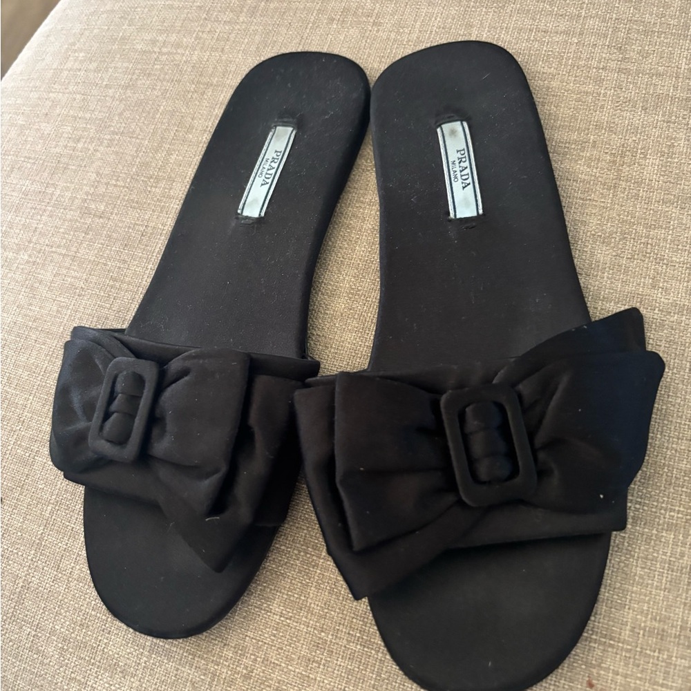 Prada Black Minimalist Slide Sandals - Picture 6 of 6